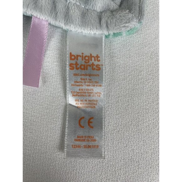 Bright Starts Cuddle N Tags 2-Sided Elephant Lovie Blanket Satin Ribbons Sensory - Picture 5 of 10